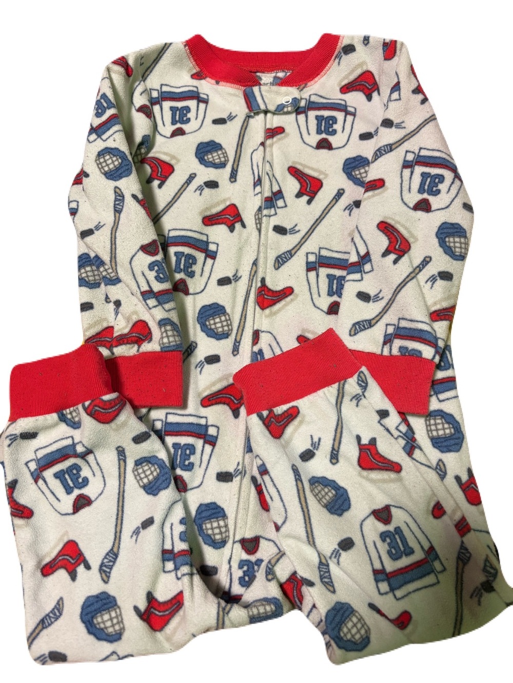Carters Red & White Hockey Print Pajamas